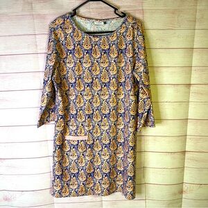 Cabana Life Beautiful Purple Orange One Front Pocket 3/4”‎ Sleeve Dress Size XL